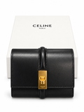 Celine Small Trifold Wallet 16 Black Satinated Calfskin