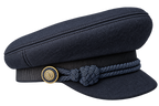 Saint Laurent Black Felt Sailor Cap with Gold-Tone Hardware