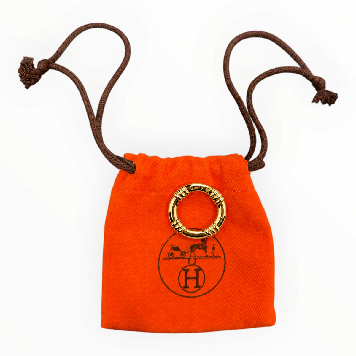 Hermès Vintage Bouée Gold-Tone Scarf Ring