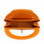 Chanel Rare Vintage Orange Caviar Leather Top Handle Bag