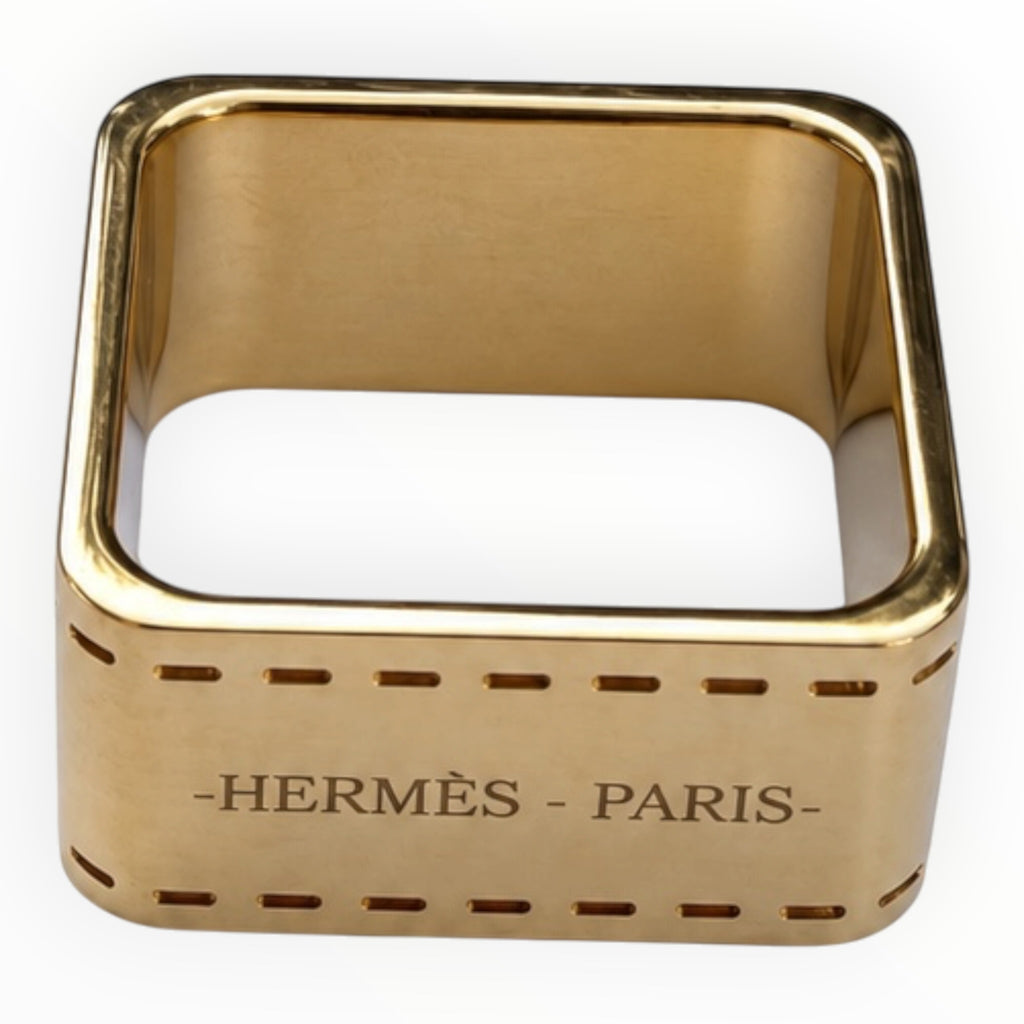 Hermès Bolduc Horse & Carriage Scarf Ring – Gold-Tone