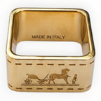 Hermès Bolduc Horse & Carriage Scarf Ring – Gold-Tone
