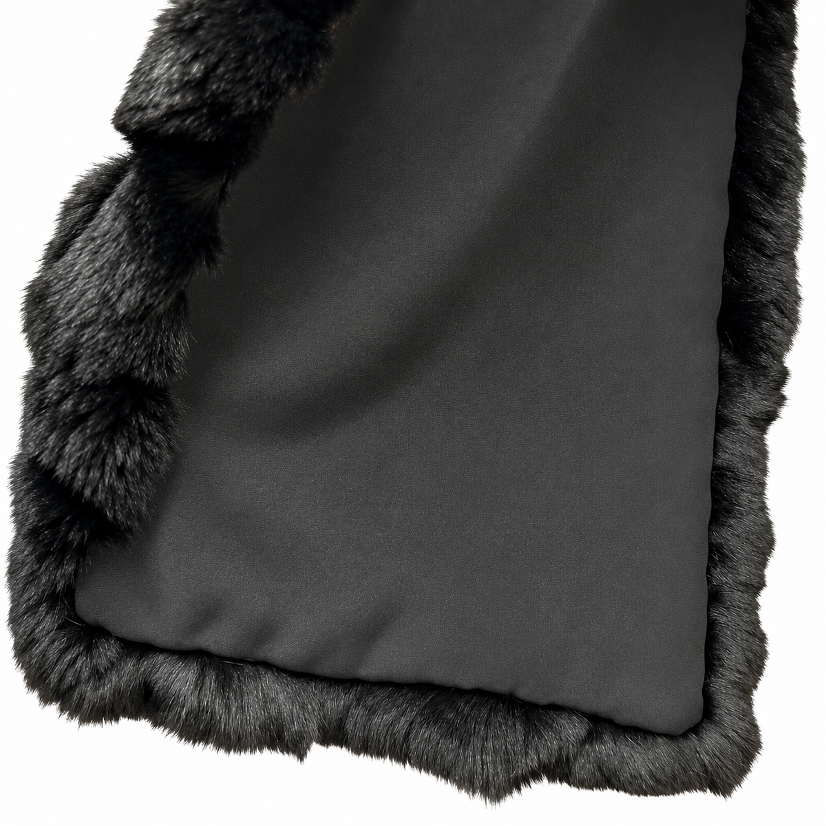 Chanel Black Genuine Fur Patchwork Stole with Silk Lining