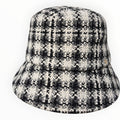 Chanel Black, White & Gray Tweed Bucket Hat with CC Logo