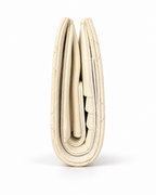 Chanel White Quilted Leather Compact Wallet with Silver-Tone CC Hardware