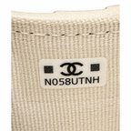 Chanel White Quilted Leather Compact Wallet with Silver-Tone CC Hardware