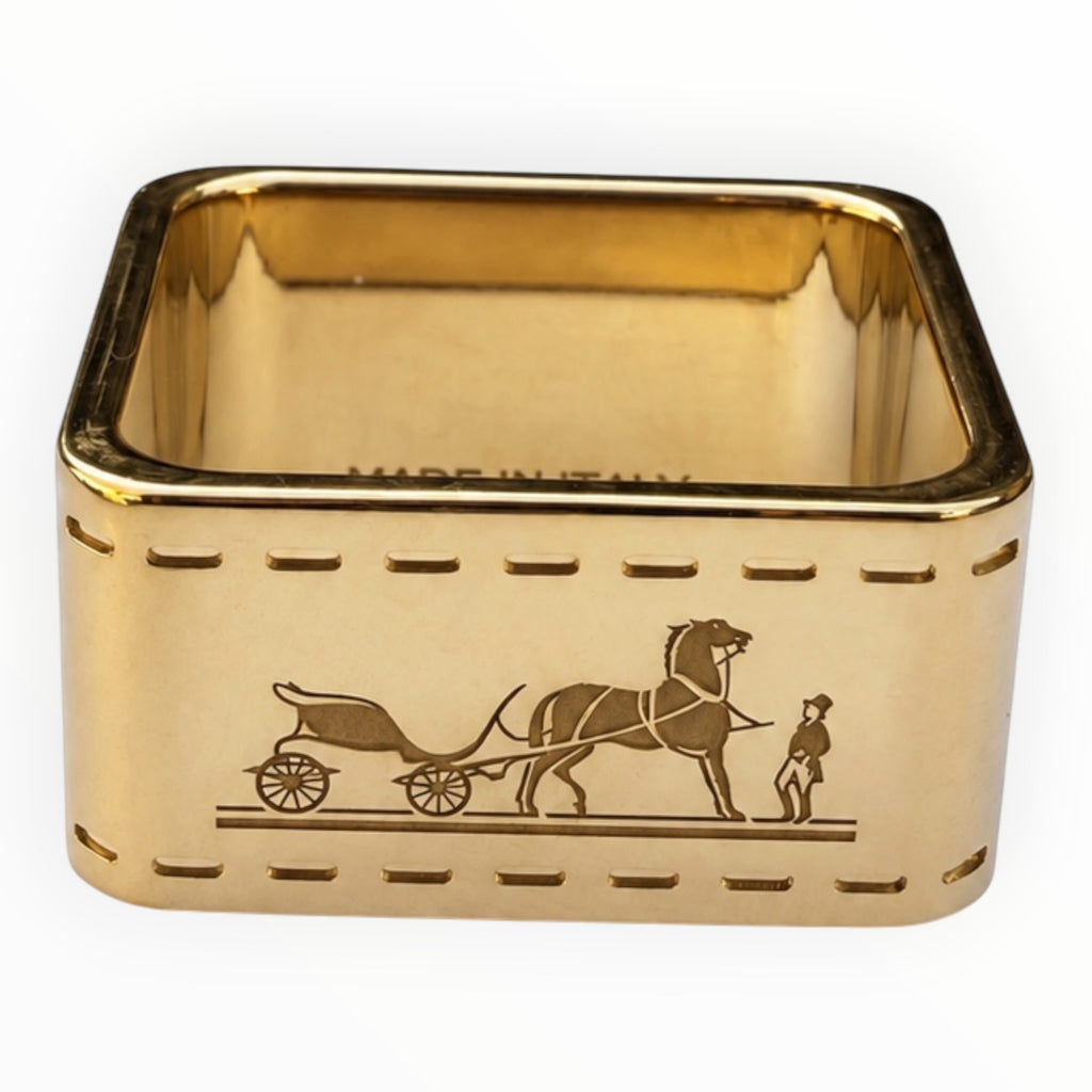Hermès Bolduc Horse & Carriage Scarf Ring – Gold-Tone