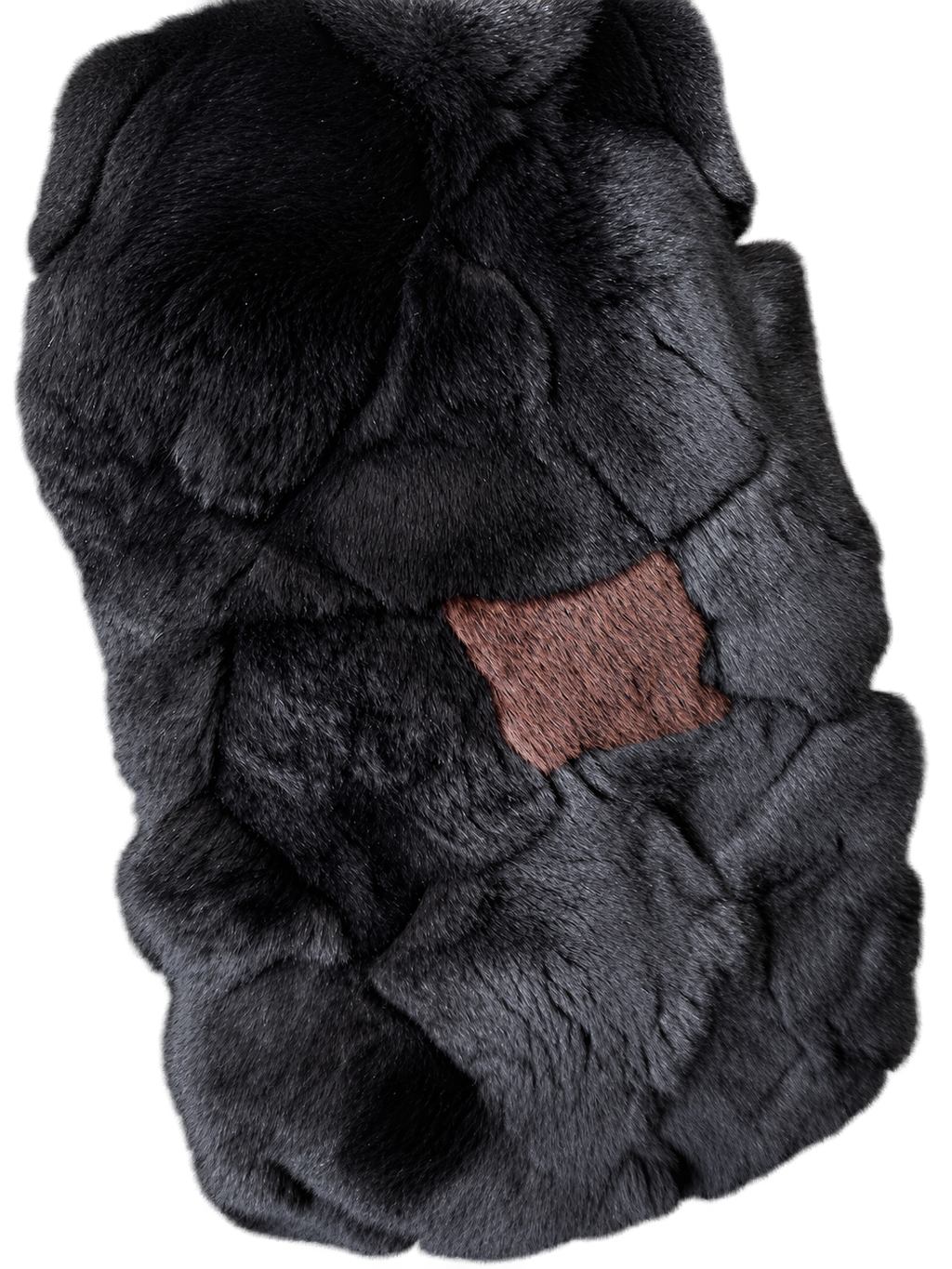 Chanel Black Genuine Fur Patchwork Stole with Silk Lining