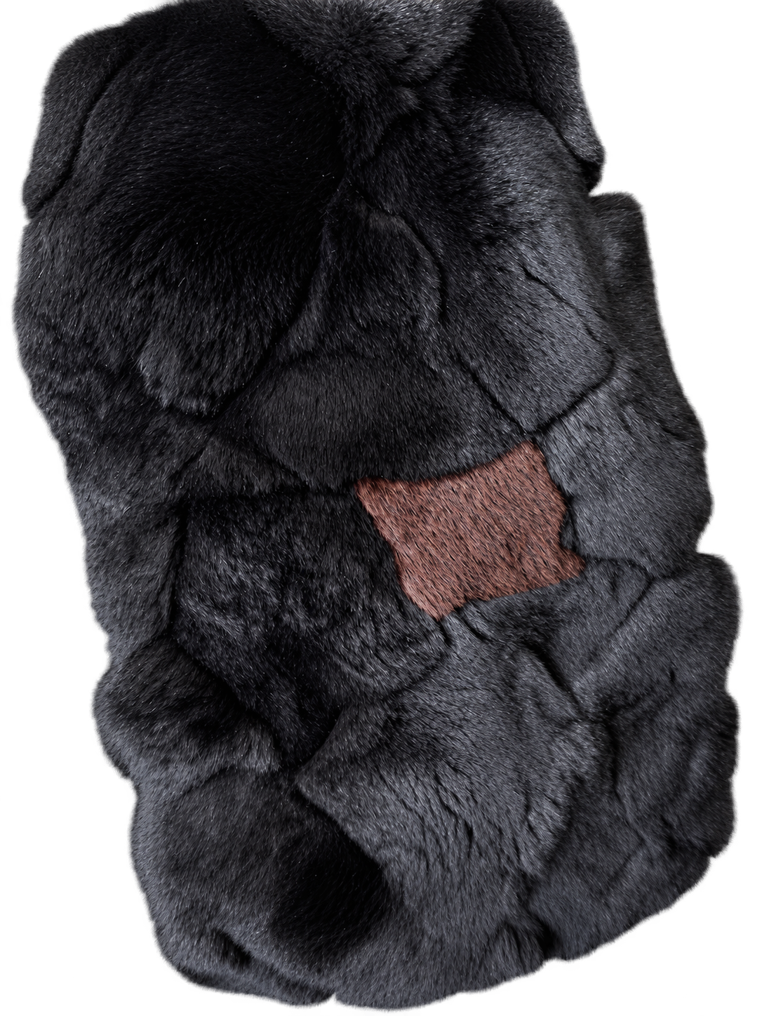 Chanel Black Genuine Fur Patchwork Stole with Silk Lining