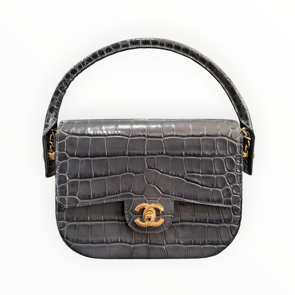 Chanel 2026 Metiers d'Art Croc Embossed Turn Around Mini Flap NIB