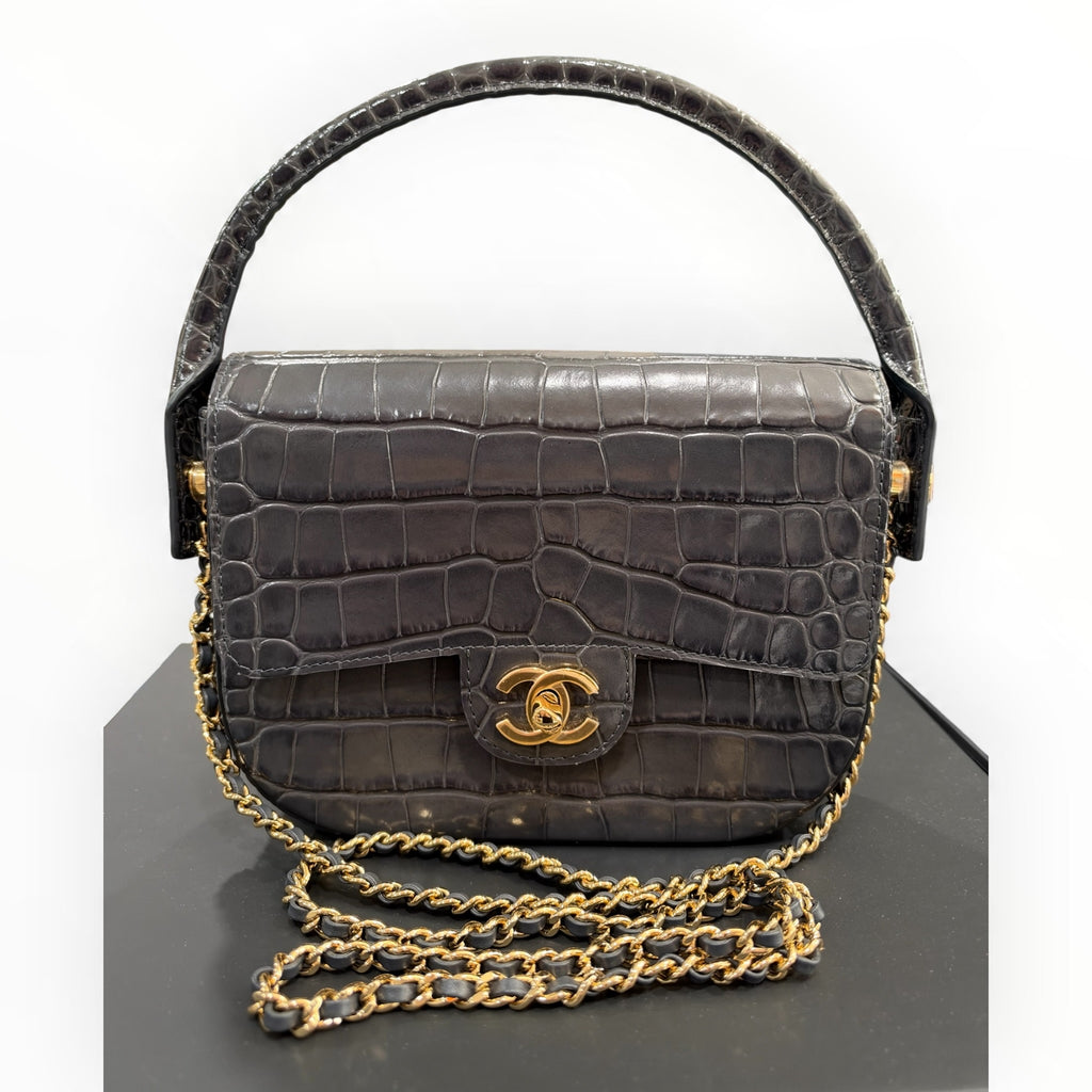 Chanel 2026 Metiers d'Art Croc Embossed Turn Around Mini Flap NIB