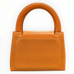 Chanel Rare Vintage Orange Caviar Leather Top Handle Bag