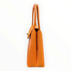 Chanel Rare Vintage Orange Caviar Leather Top Handle Bag