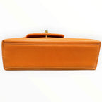 Chanel Rare Vintage Orange Caviar Leather Top Handle Bag