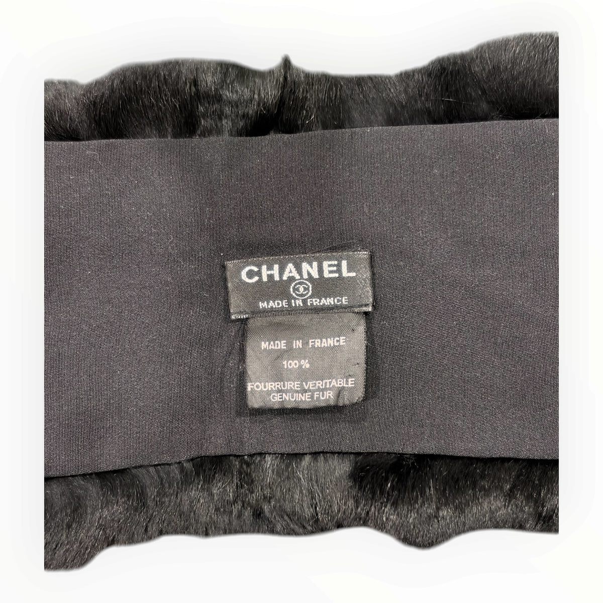 Chanel Black Genuine Fur Patchwork Stole with Silk Lining