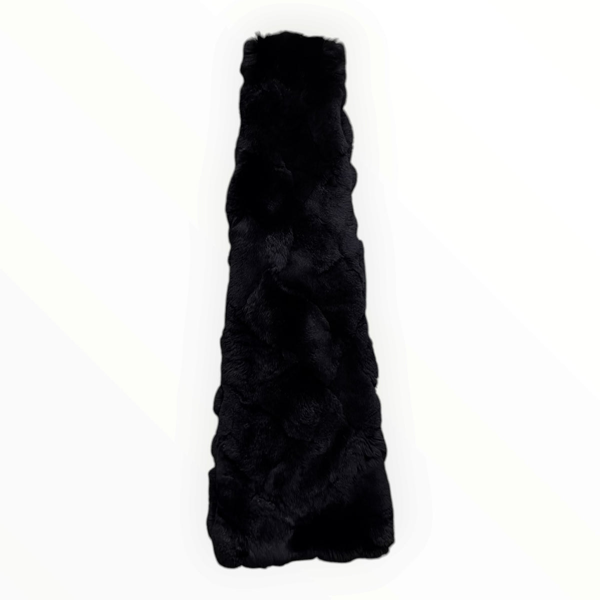 Chanel Black Genuine Fur Patchwork Stole with Silk Lining