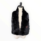 Chanel Black Genuine Fur Patchwork Stole with Silk Lining