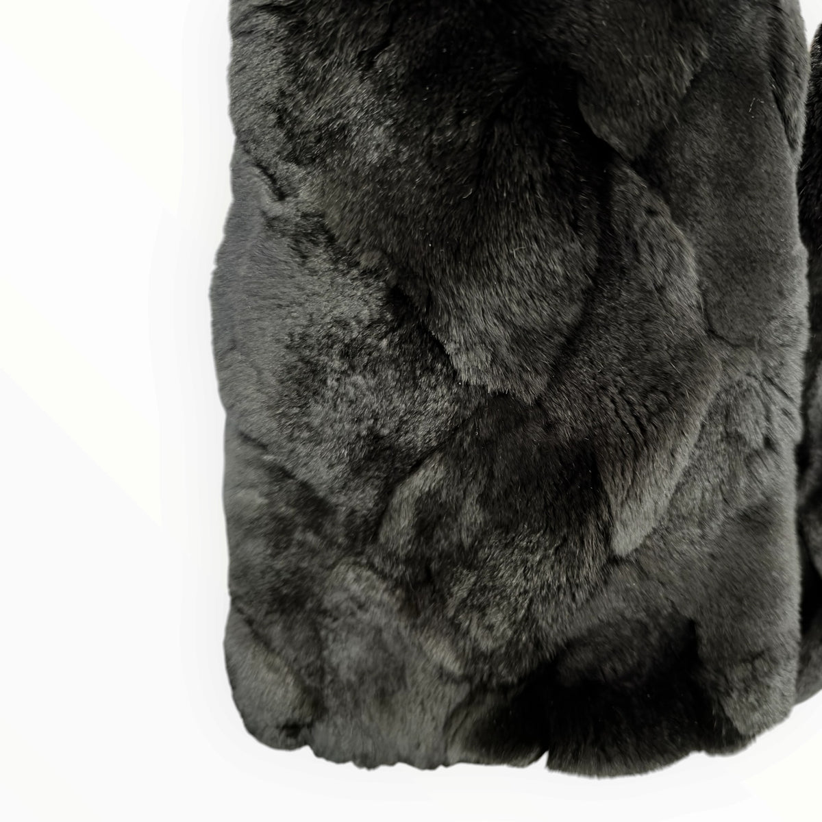 Chanel Black Genuine Fur Patchwork Stole with Silk Lining