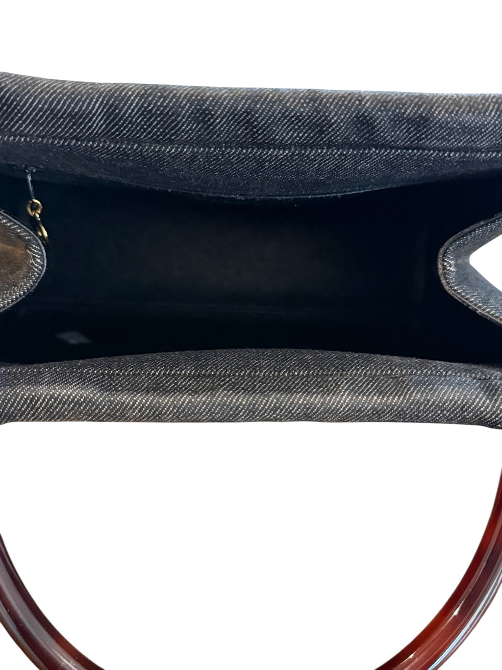 Chanel Vintage Denim & Tortoise Top Handle