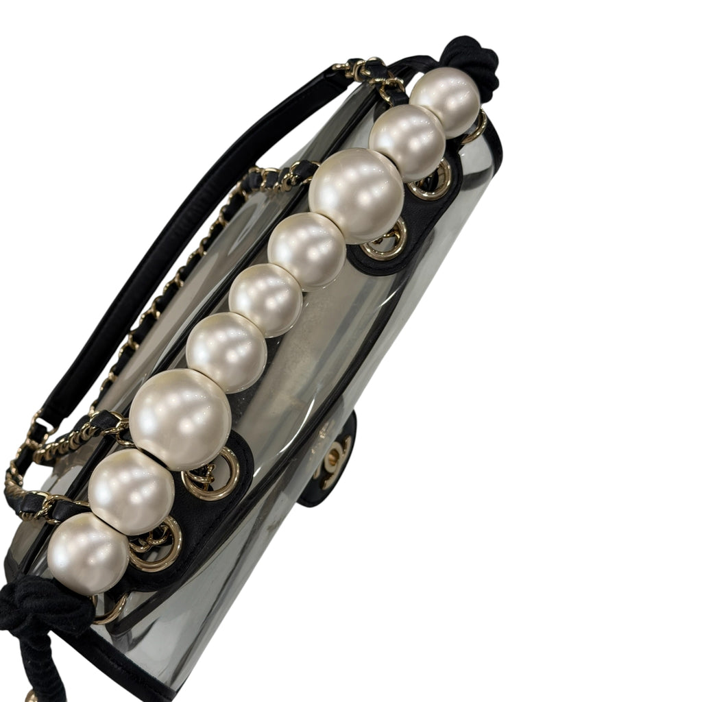 Chanel 2019 Karl Lagerfeld “Sand By The Sea” Pearl PVC Flap Bag