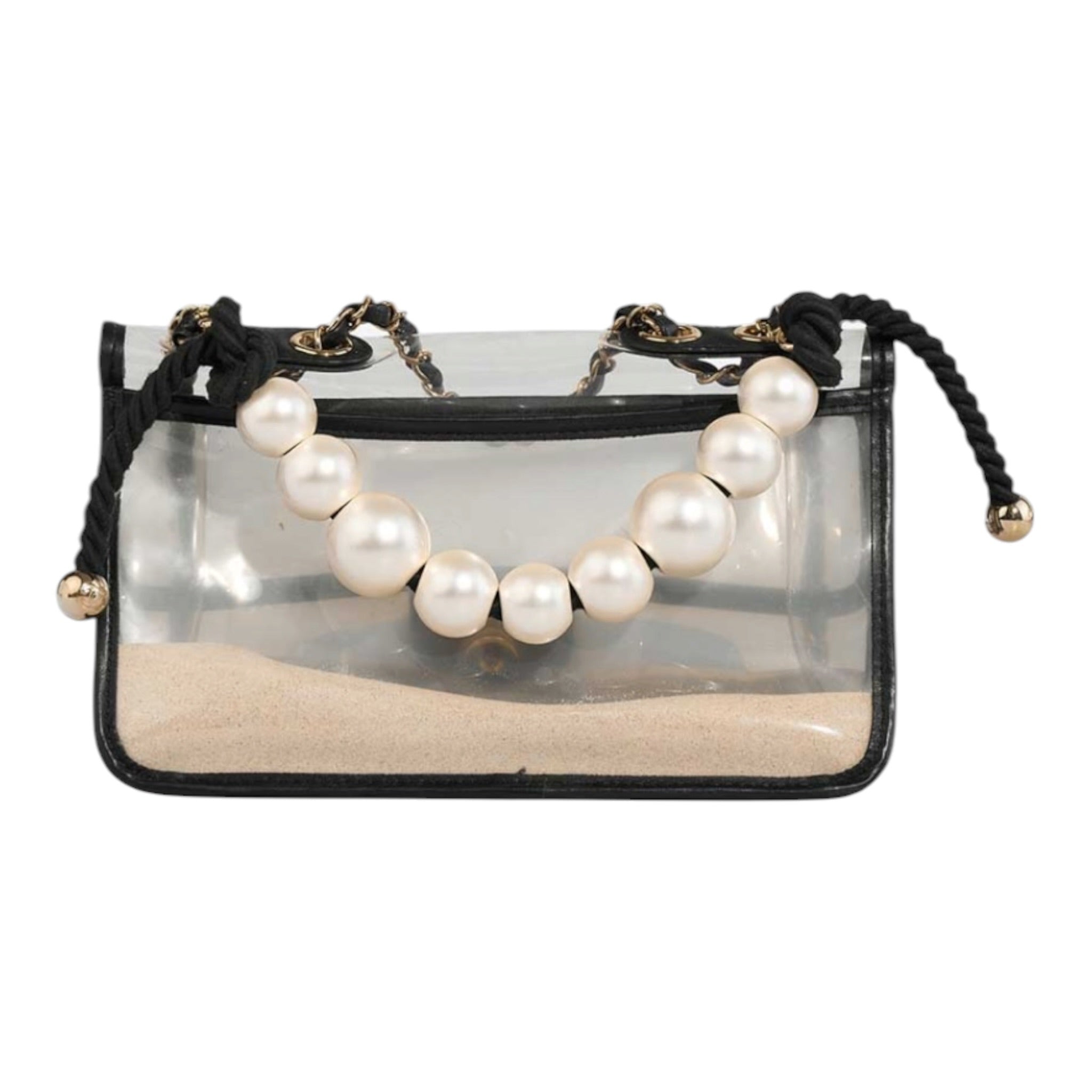 Chanel 2019 Karl Lagerfeld “Sand By The Sea” Pearl PVC Flap Bag