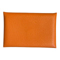 Hermès Calvi Card Holder in Orange Chèvre Mysore