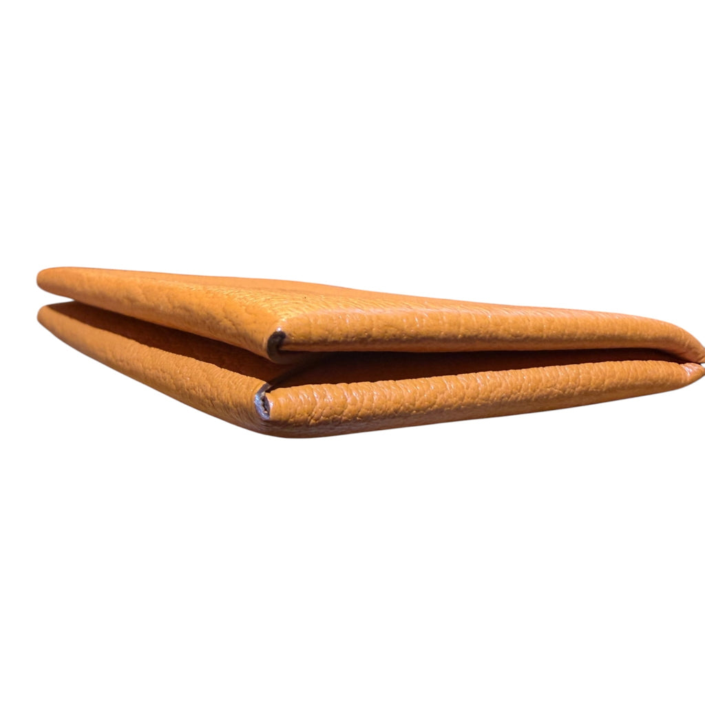 Hermès Calvi Card Holder in Orange Chèvre Mysore