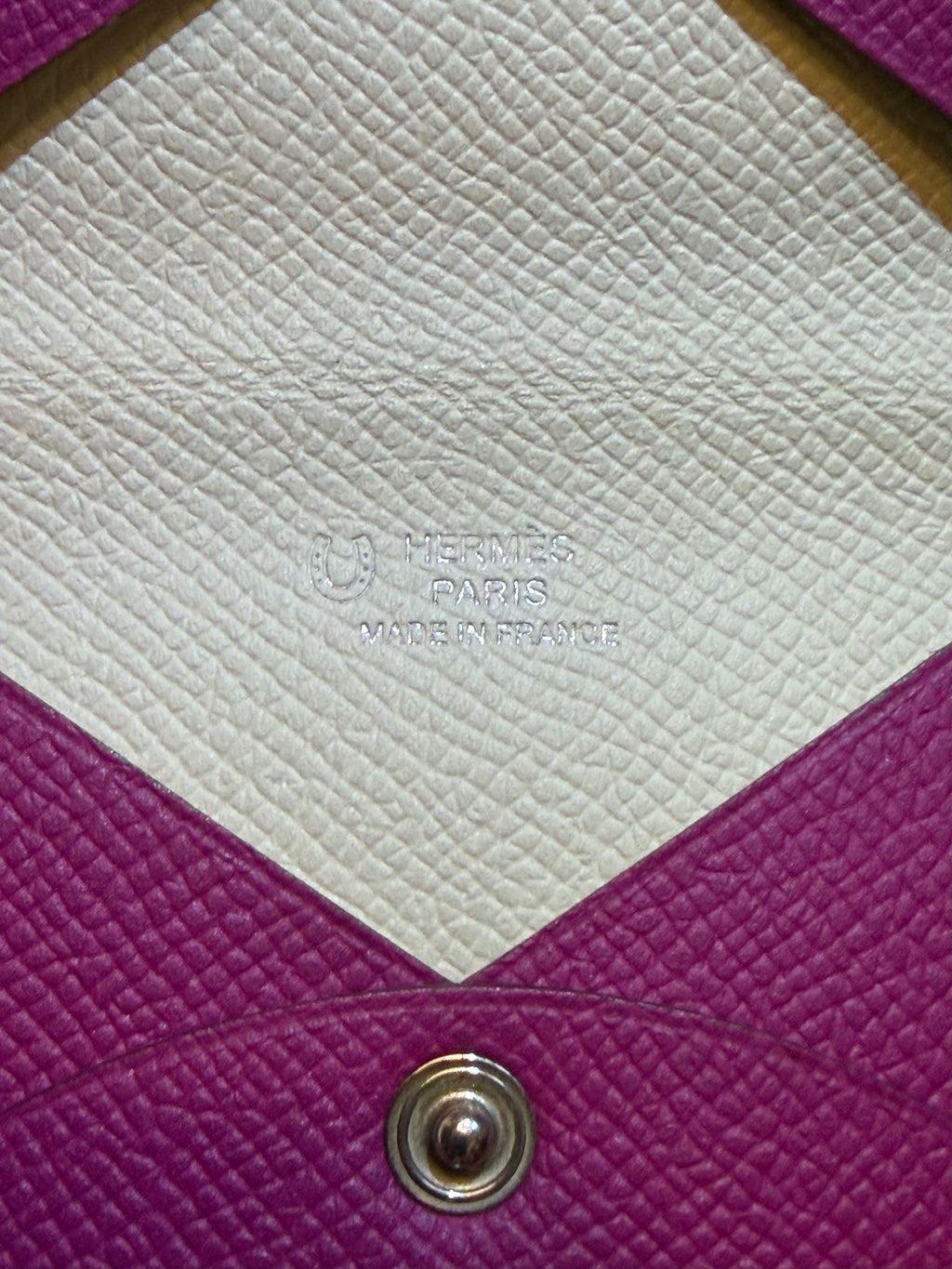 Hermès Special Order Calvi Card Holder – Rose Pourpre & Craie Epsom Leather