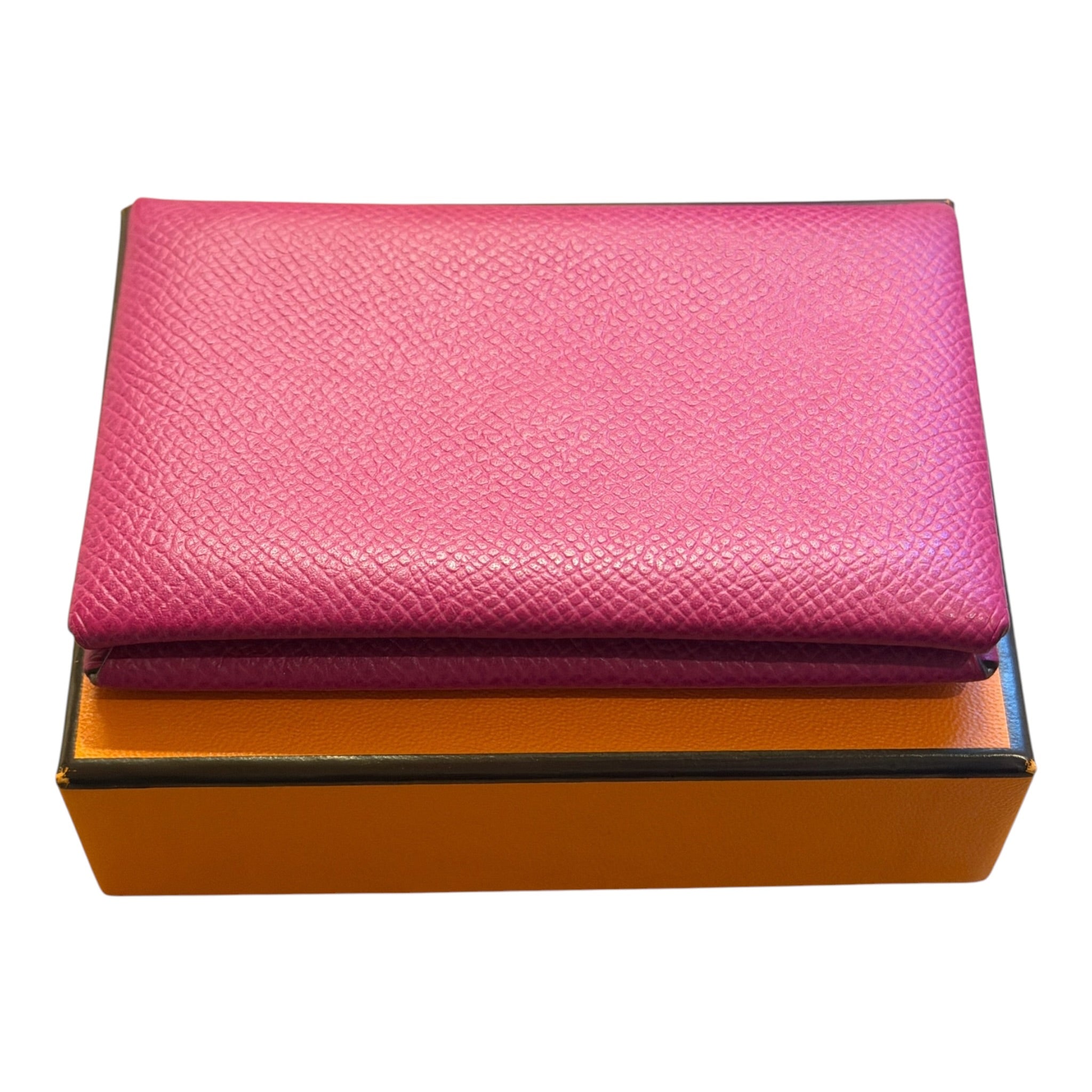 Hermès Special Order Calvi Card Holder – Rose Pourpre & Craie Epsom Leather