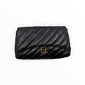 Quilted Black Leather Clutch