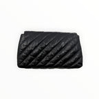 Quilted Black Leather Clutch