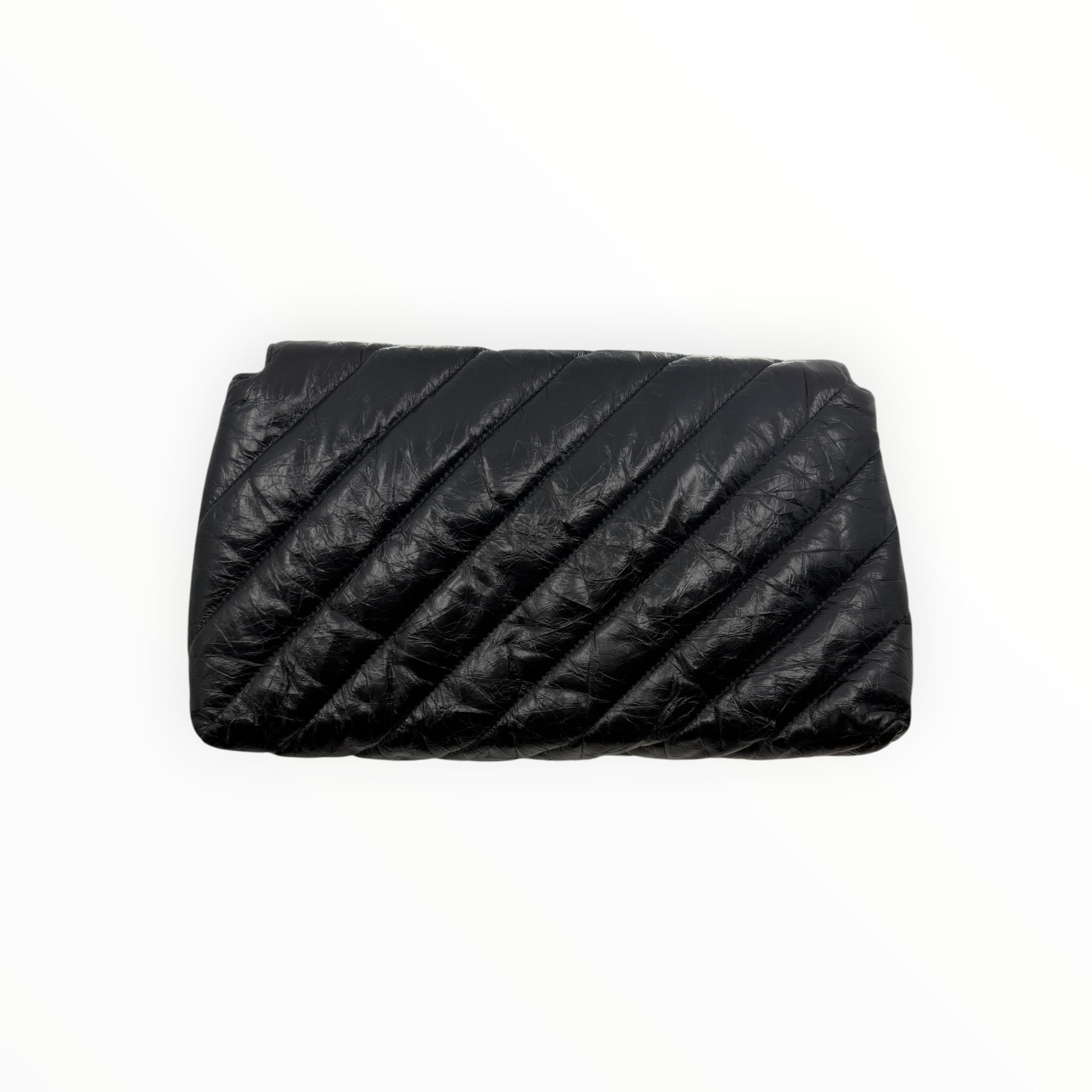 Quilted Black Leather Clutch