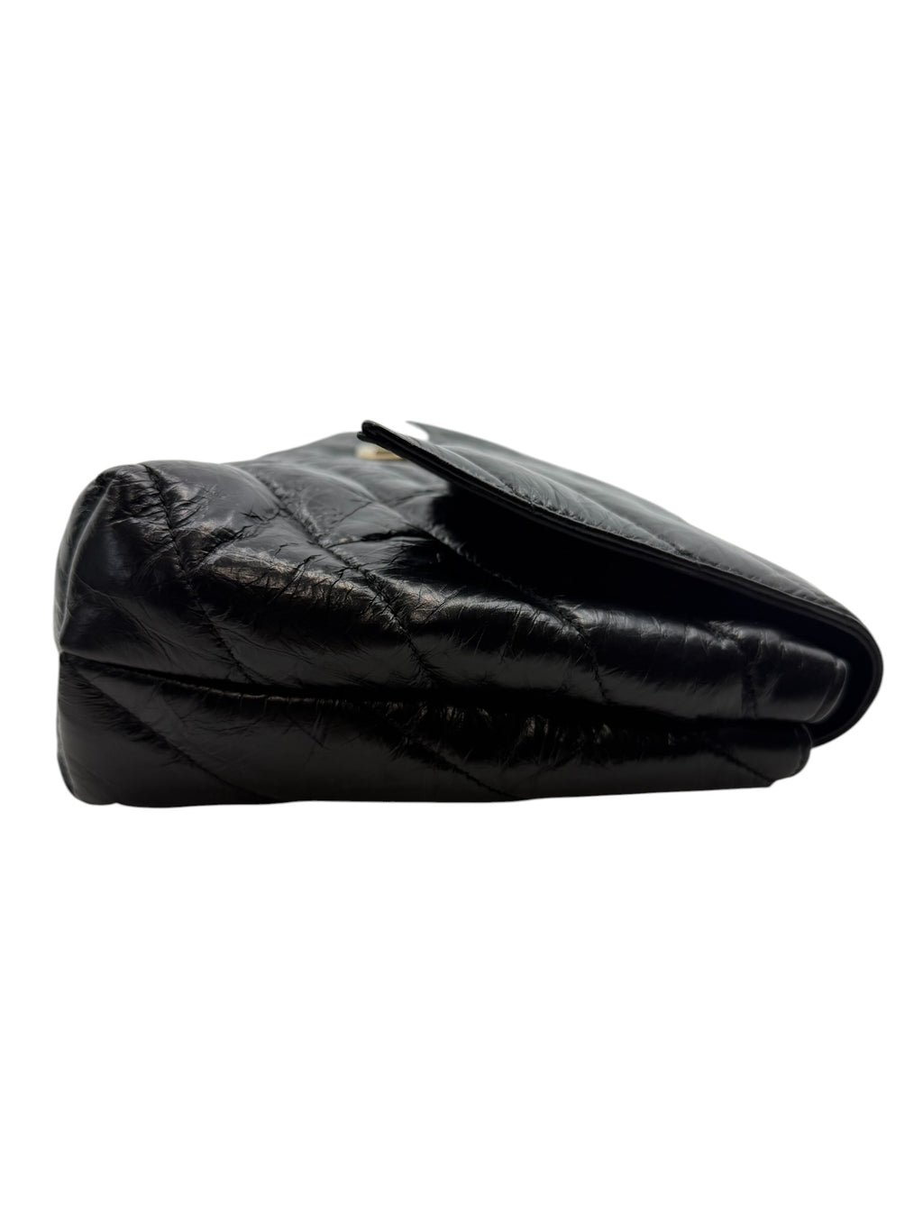 Quilted Black Leather Clutch