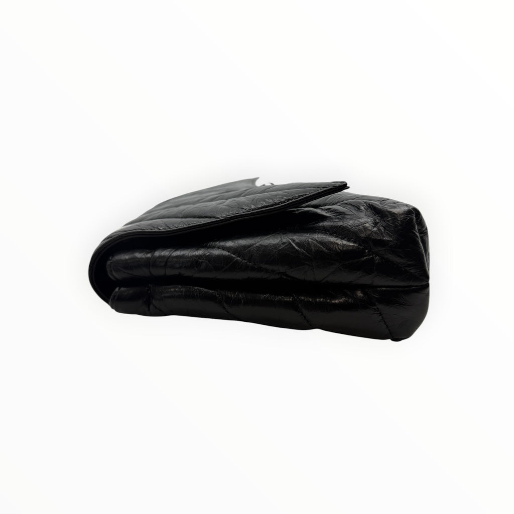 Quilted Black Leather Clutch