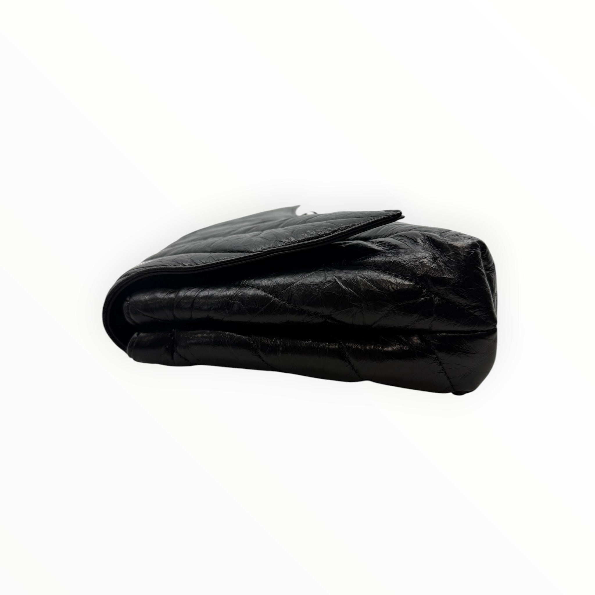 Quilted Black Leather Clutch