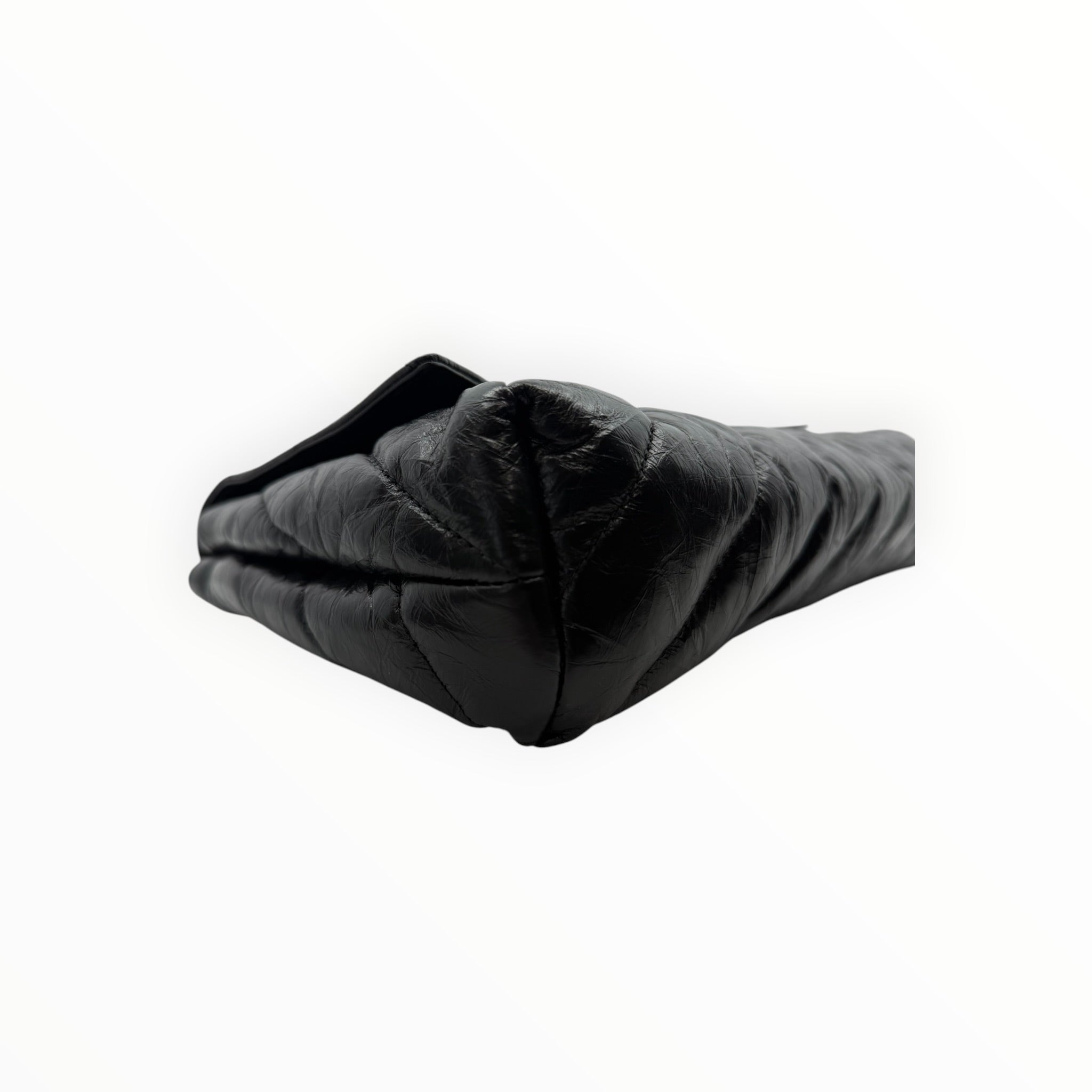 Quilted Black Leather Clutch