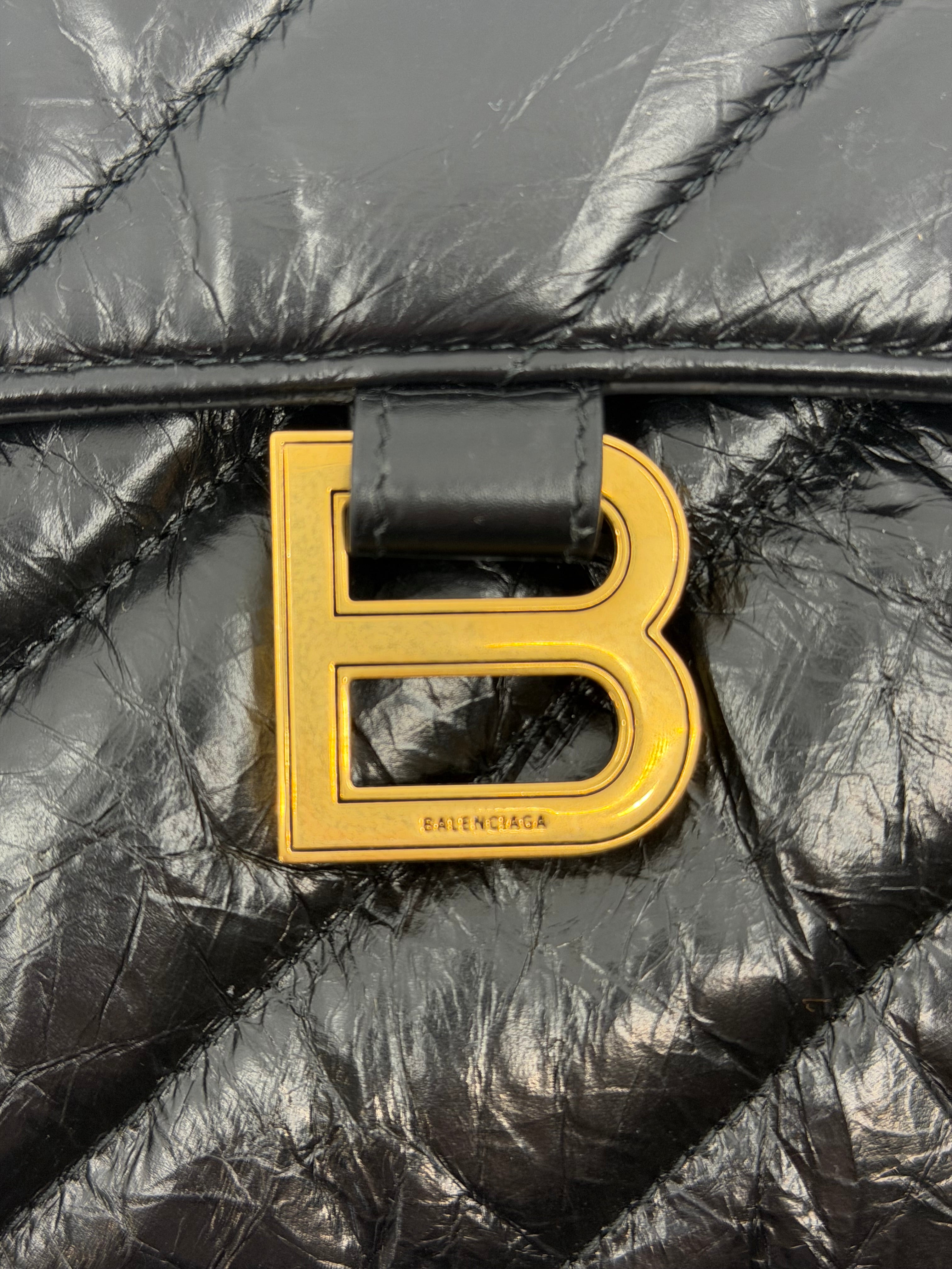 Quilted Black Leather Clutch