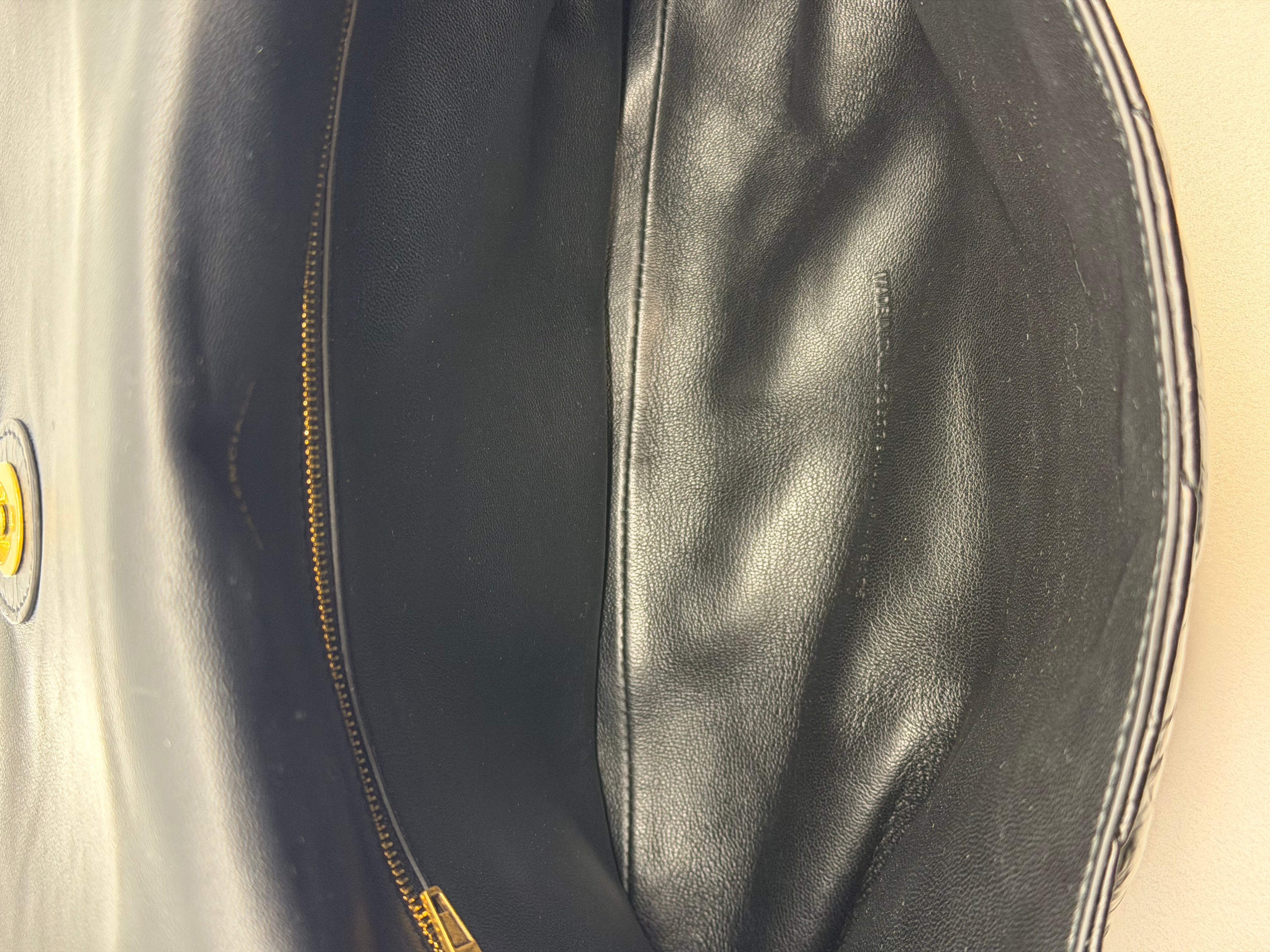 Quilted Black Leather Clutch