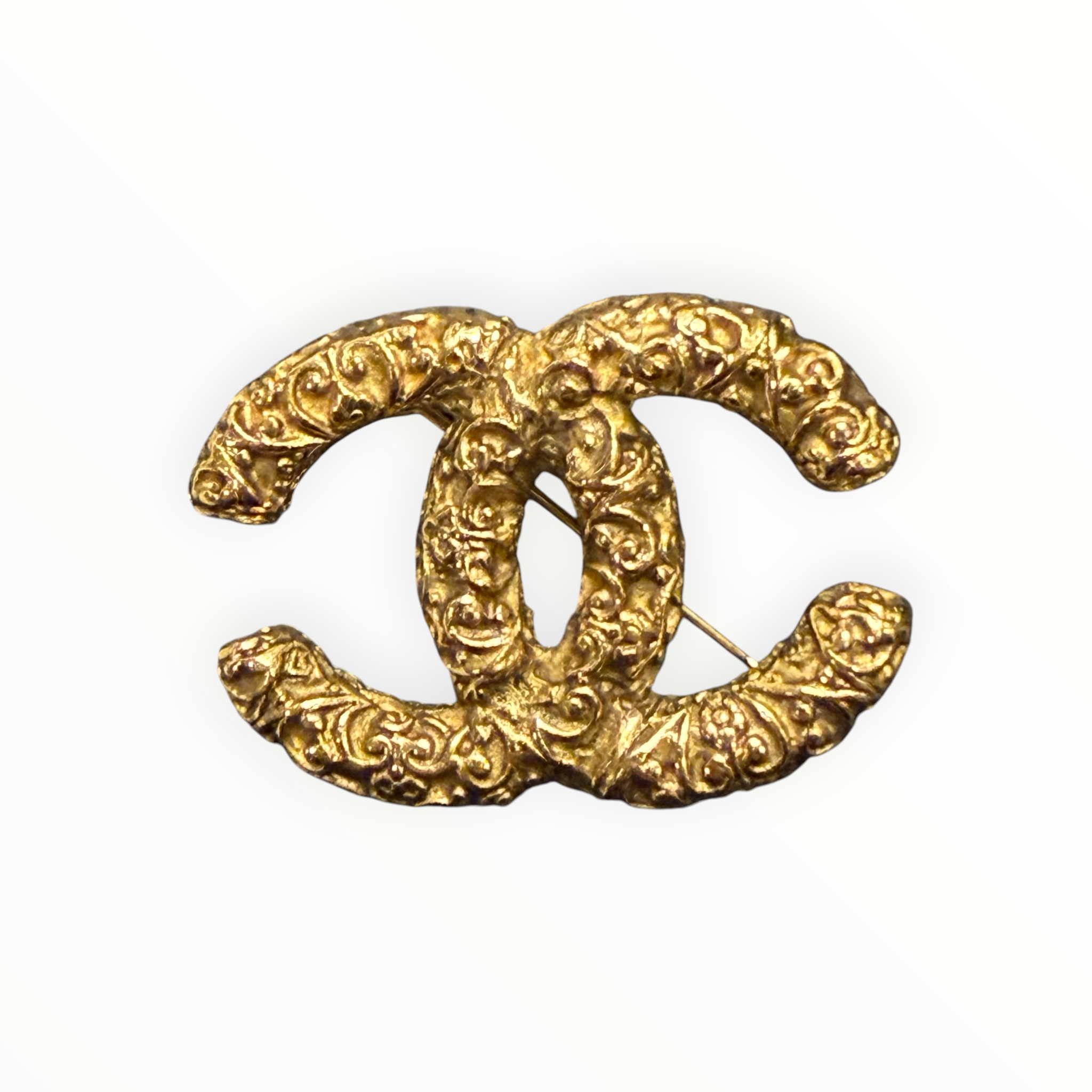 Chanel Vintage Baroque Scroll CC Brooch 95A