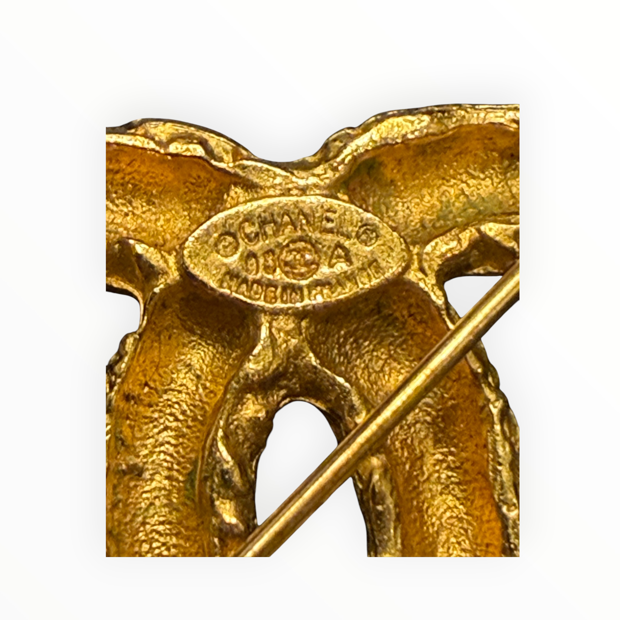 Chanel Vintage Baroque Scroll CC Brooch 95A
