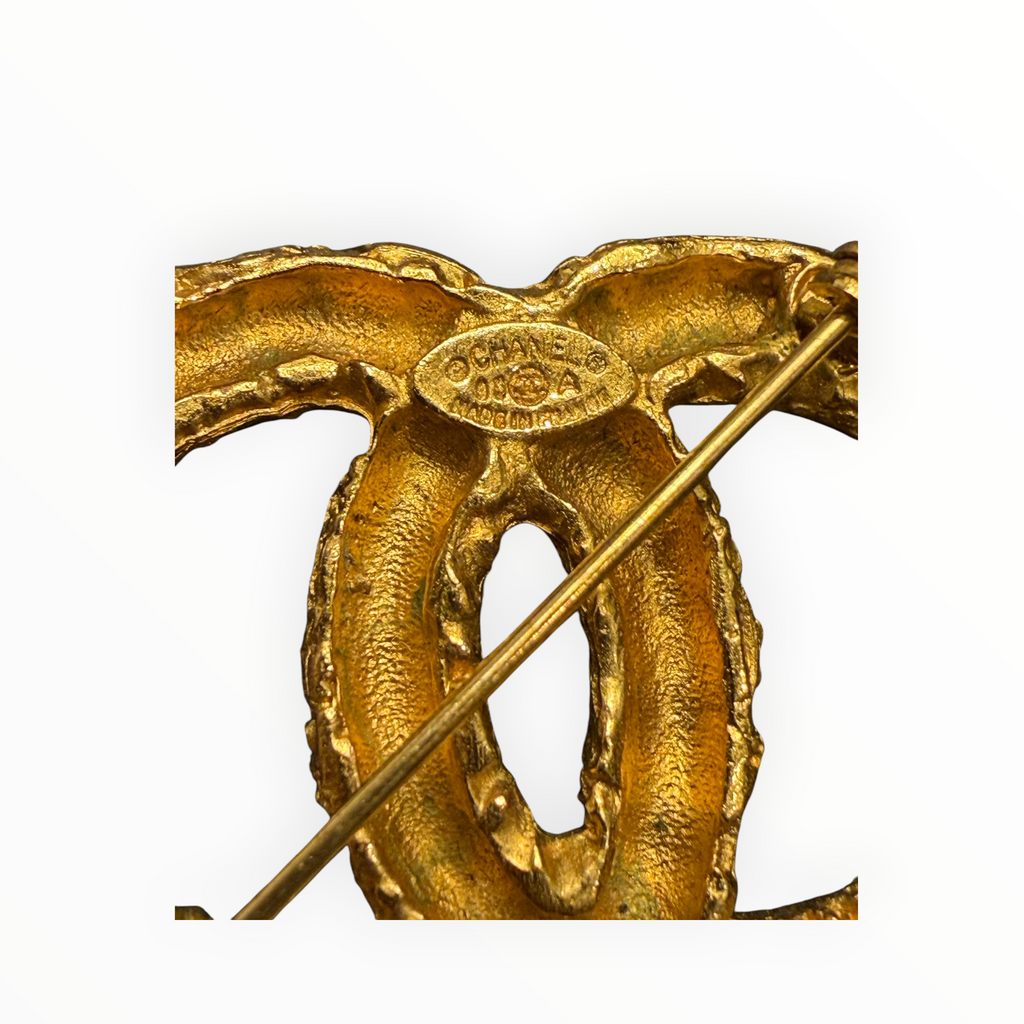 Chanel Vintage Baroque Scroll CC Brooch 95A