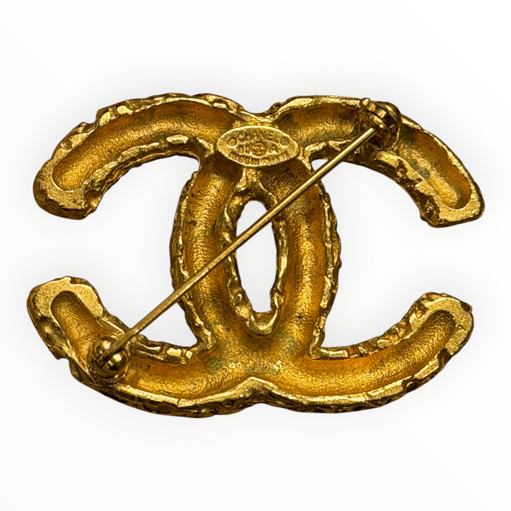 Chanel Vintage Baroque Scroll CC Brooch 95A