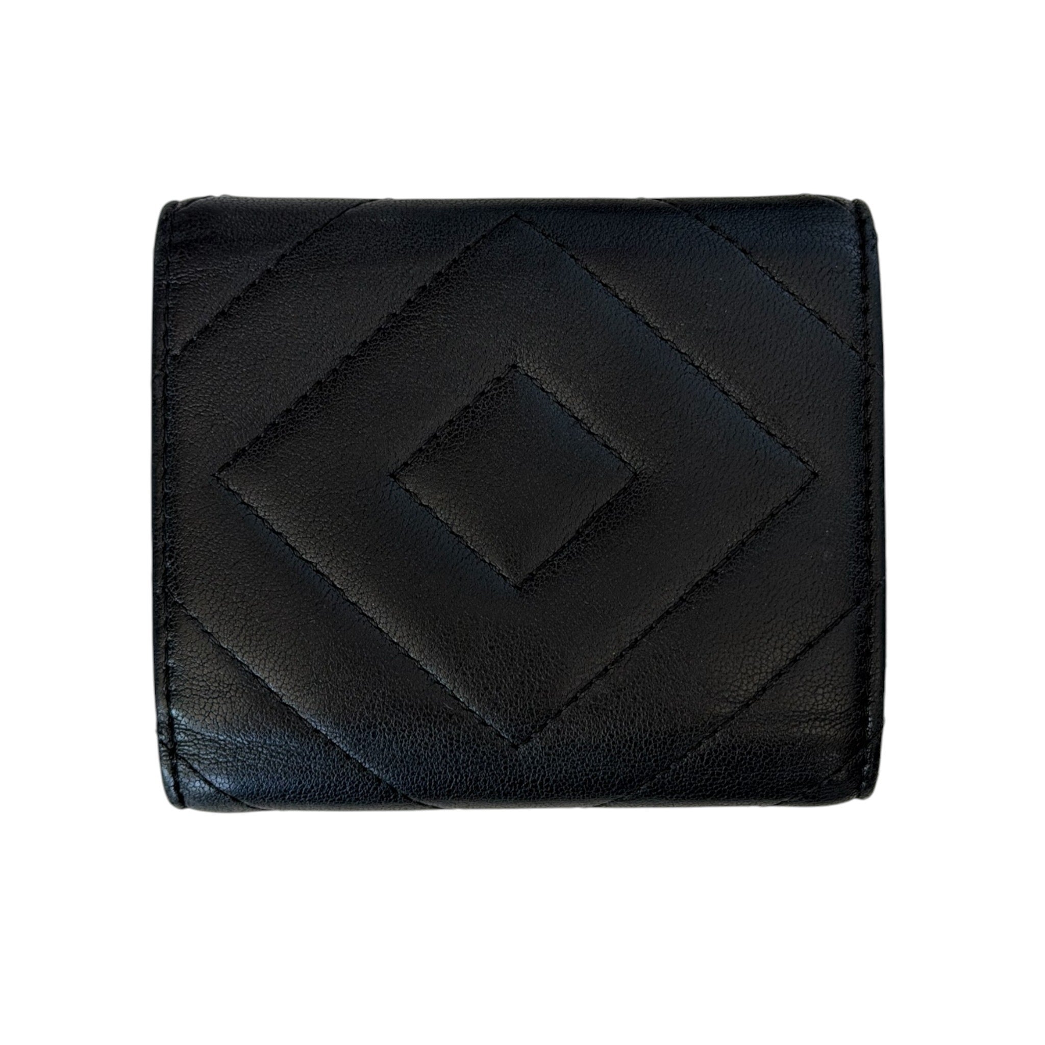 Chanel Chevron Quilted Lambskin Compact Wallet