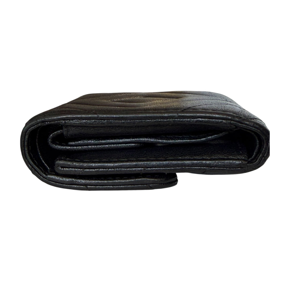 Chanel Chevron Quilted Lambskin Compact Wallet