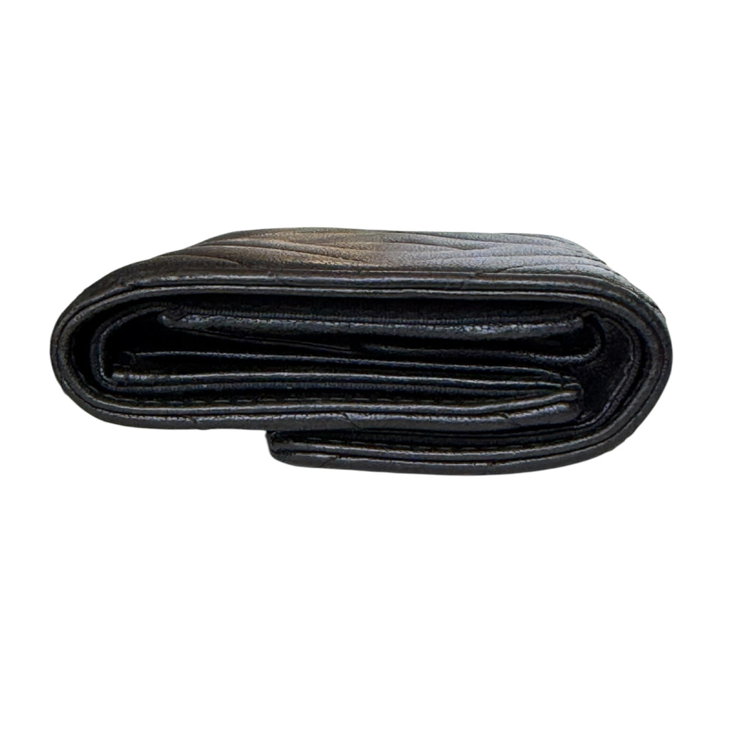 Chanel Chevron Quilted Lambskin Compact Wallet