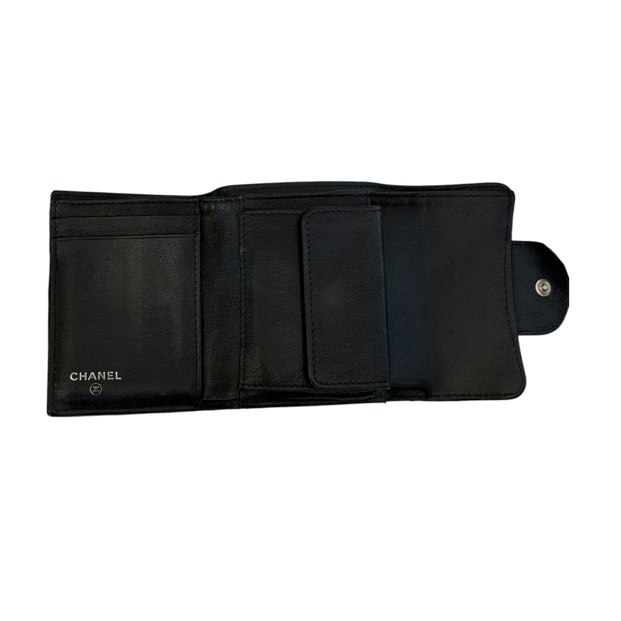 Chanel Chevron Quilted Lambskin Compact Wallet