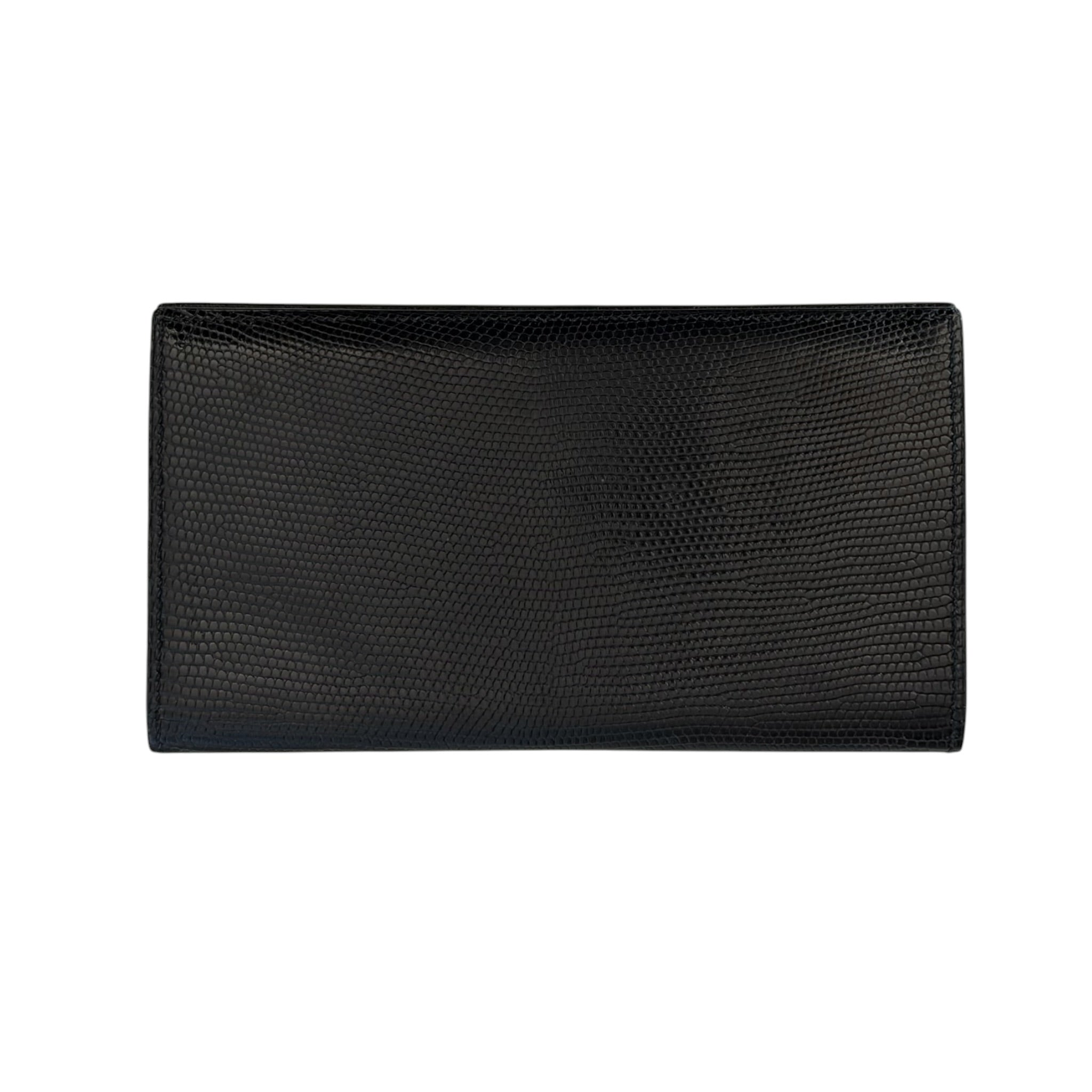 Hermès Béarn Long Wallet - Black Lizard Leather
