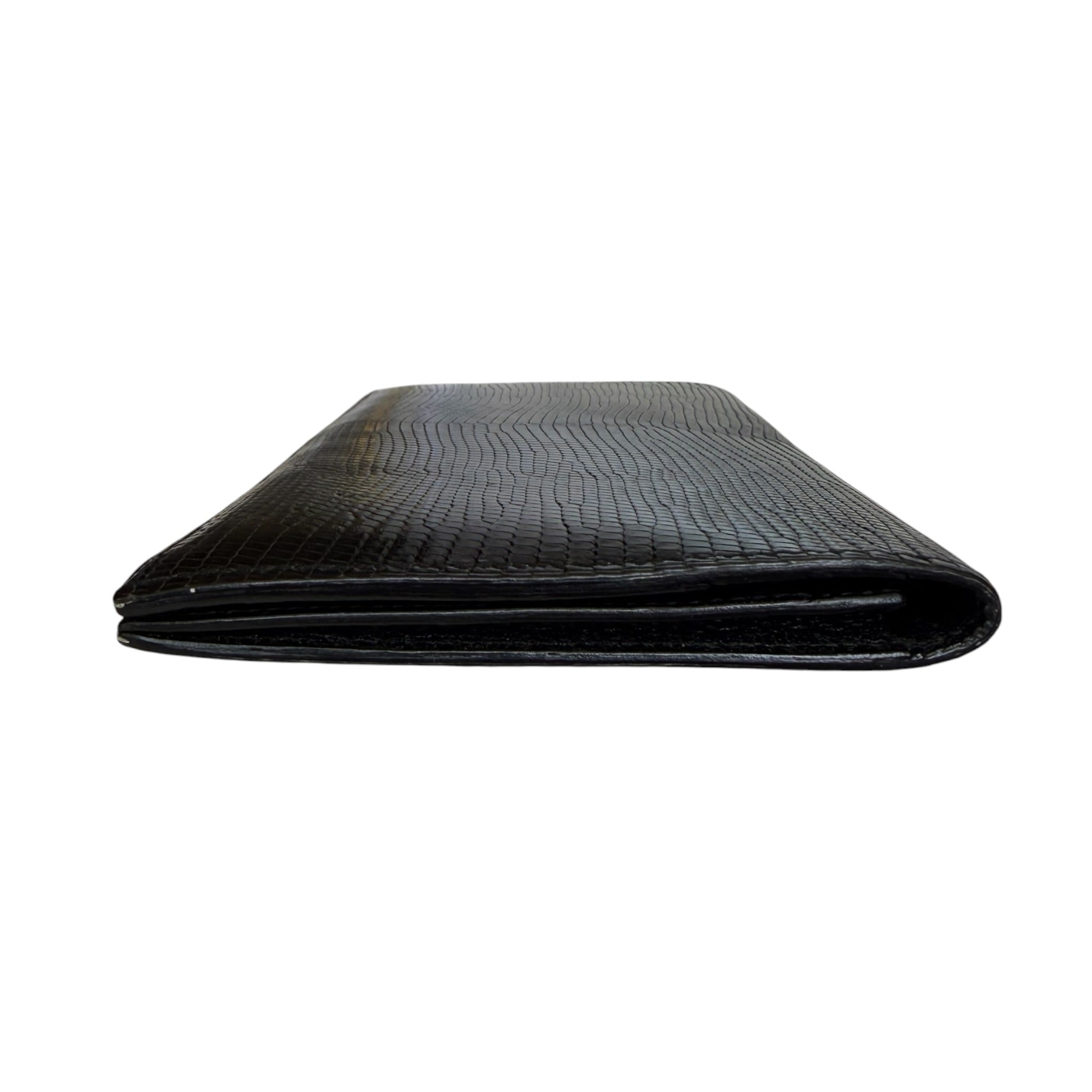Hermès Béarn Long Wallet - Black Lizard Leather