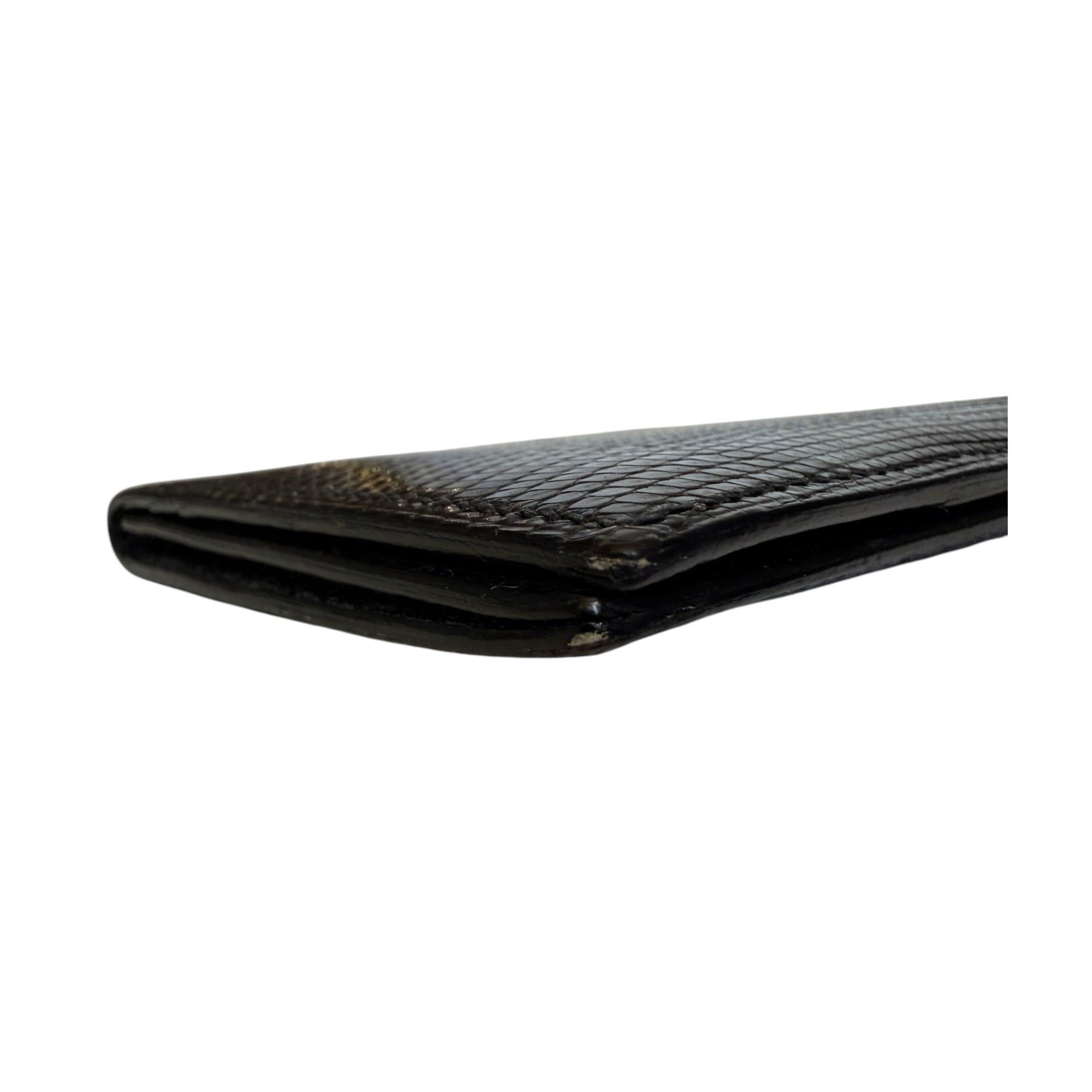 Hermès Béarn Long Wallet - Black Lizard Leather