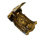 Vintage Chanel 24K Gold Plated Door Knocker Clip-On Earrings